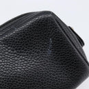 CHANEL Pouch Caviar Skin Black Gold CC Auth 215418-12