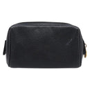 CHANEL Pouch Caviar Skin Black Gold CC Auth 215418-3