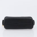 CHANEL Pouch Caviar Skin Black Gold CC Auth 215418-7