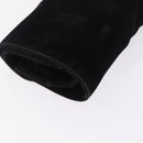 CHANEL Cosmetic Pouch Velor Black Gold CC Auth 215421A-10