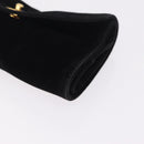 CHANEL Cosmetic Pouch Velor Black Gold CC Auth 215421A-9