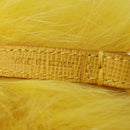 FENDI Bag Charm Fur Yellow Gold Auth 215422M-10