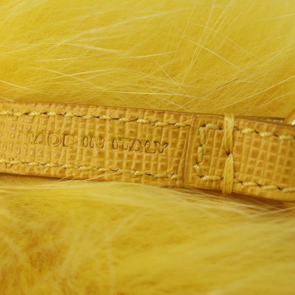 FENDI Bag Charm Fur Yellow Gold Auth 215422M