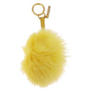 FENDI Bag Charm Fur Yellow Gold Auth 215422M-2