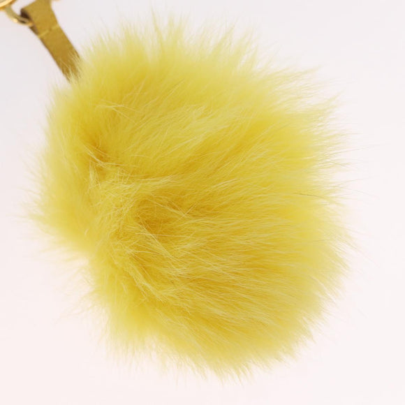 FENDI Bag Charm Fur Yellow Gold Auth 215422M