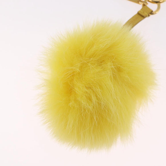 FENDI Bag Charm Fur Yellow Gold Auth 215422M