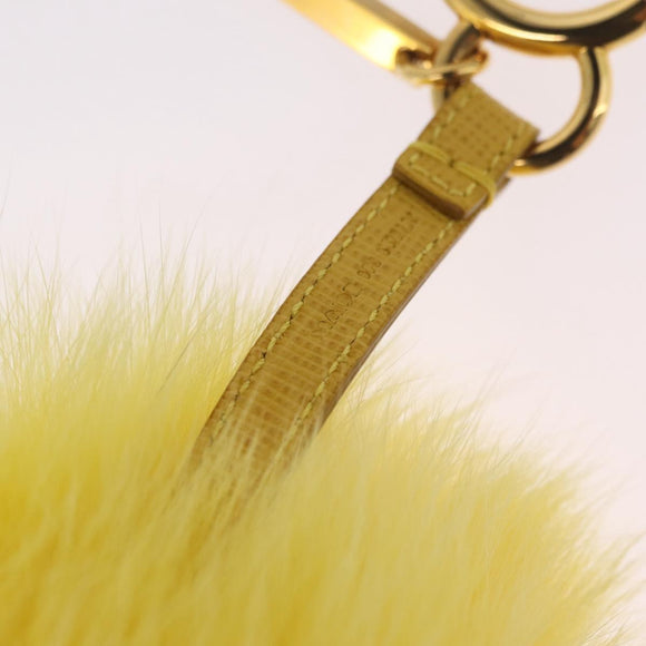 FENDI Bag Charm Fur Yellow Gold Auth 215422M