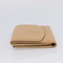 CHANEL Wallet Caviar Skin Beige Gold CC Auth 215436-4