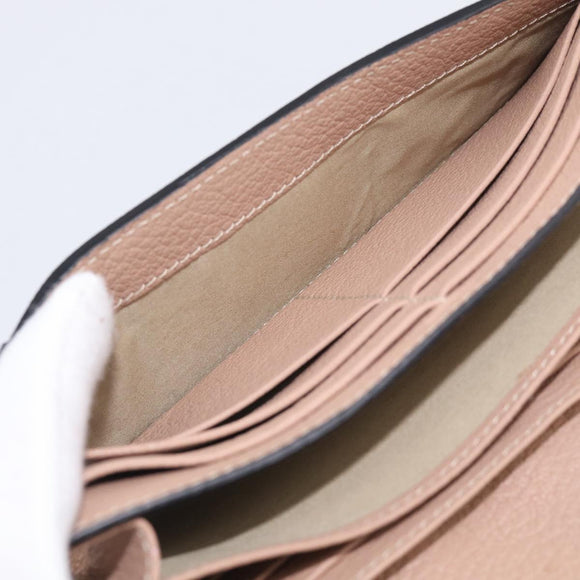 Chloe Elsie Long Wallet Leather Pink Gold Auth 215437A