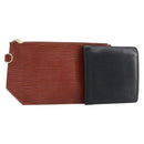 LOUIS VUITTON Epi Pouch 2 Set Black Brown LV Auth 215438-1