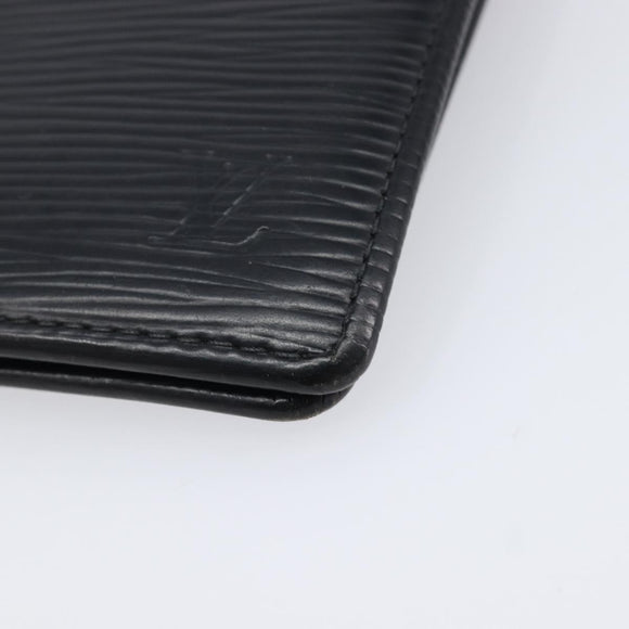 LOUIS VUITTON Epi Pouch 2 Set Black Brown LV Auth 215438