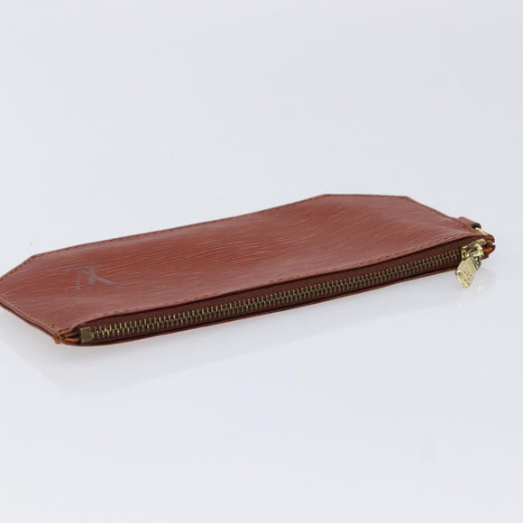LOUIS VUITTON Epi Pouch 2 Set Black Brown LV Auth 215438