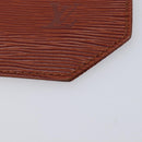 LOUIS VUITTON Epi Pouch 2 Set Black Brown LV Auth 215438-7