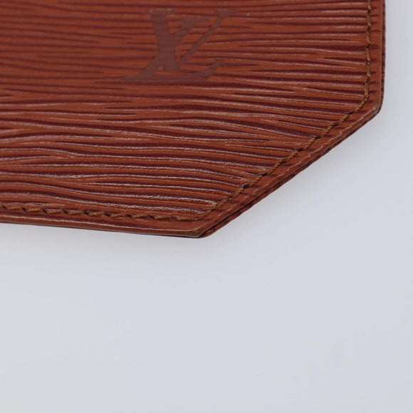 LOUIS VUITTON Epi Pouch 2 Set Black Brown LV Auth 215438