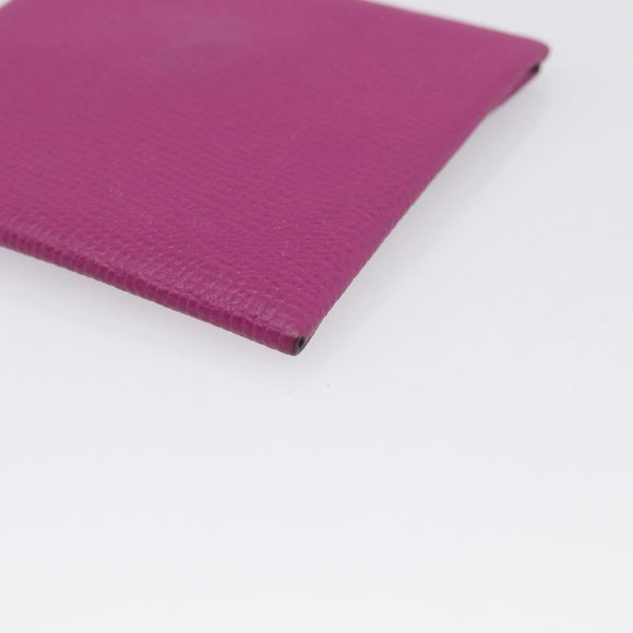 HERMES Bastia Coin Purse Leather Pink Auth 215440M