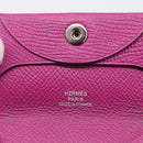 HERMES Bastia Coin Purse Leather Pink Auth 215440M-12