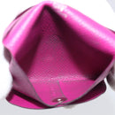 HERMES Bastia Coin Purse Leather Pink Auth 215440M-13
