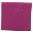 HERMES Bastia Coin Purse Leather Pink Auth 215440M-3