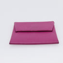 HERMES Bastia Coin Purse Leather Pink Auth 215440M-7