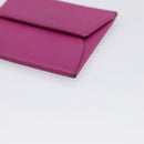 HERMES Bastia Coin Purse Leather Pink Auth 215440M-8