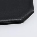 HERMES Revan Cattle Coin Purse Leather Black Silver Auth 215443A-11