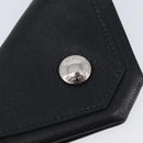 HERMES Revan Cattle Coin Purse Leather Black Silver Auth 215443A-12