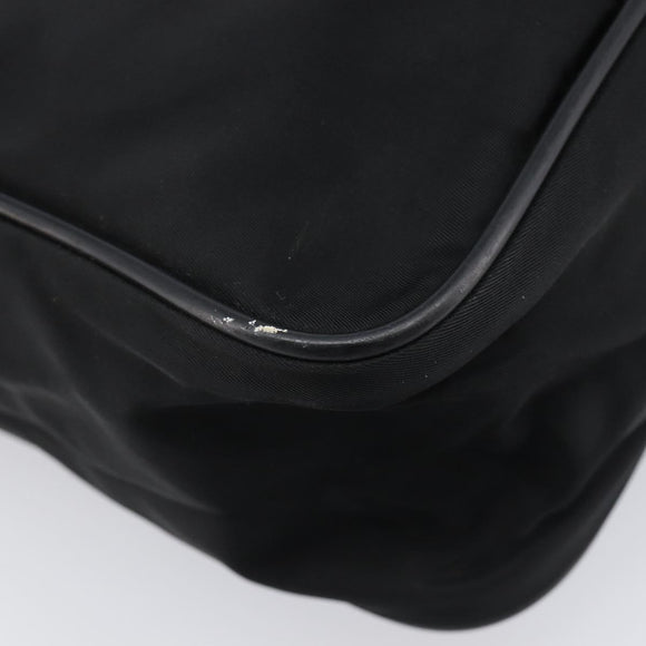 PRADA Shoulder Bag Nylon Black Silver Auth 215517A
