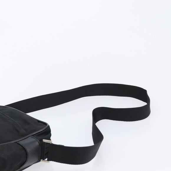 PRADA Shoulder Bag Nylon Black Silver Auth 215517A