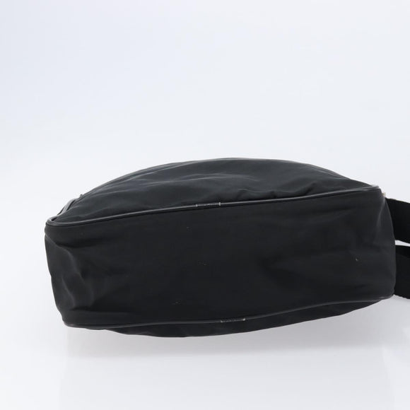 PRADA Shoulder Bag Nylon Black Silver Auth 215517A