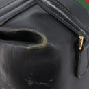 GUCCI Web Sherry Line Boston Bag Leather Black Gold Auth 215521-17