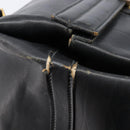 GUCCI Web Sherry Line Boston Bag Leather Black Gold Auth 215521-19
