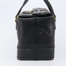 GUCCI Web Sherry Line Boston Bag Leather Black Gold Auth 215521-4