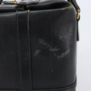 GUCCI Web Sherry Line Boston Bag Leather Black Gold Auth 215521-5