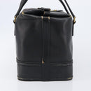 GUCCI Web Sherry Line Boston Bag Leather Black Gold Auth 215521-6