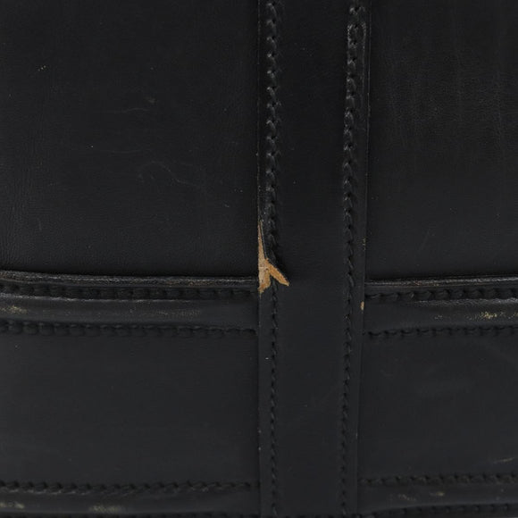 GUCCI Web Sherry Line Boston Bag Leather Black Gold Auth 215521
