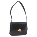 CELINE Macadam Shoulder Bag Leather Black Gold Auth 215522-1