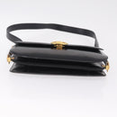 CELINE Macadam Shoulder Bag Leather Black Gold Auth 215522-11