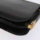 CELINE Macadam Shoulder Bag Leather Black Gold Auth 215522-15