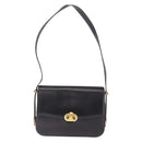 CELINE Macadam Shoulder Bag Leather Black Gold Auth 215522-2