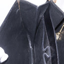 CELINE Macadam Shoulder Bag Leather Black Gold Auth 215522-22