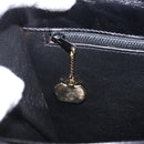 CELINE Macadam Shoulder Bag Leather Black Gold Auth 215522-27