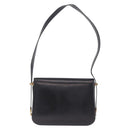 CELINE Macadam Shoulder Bag Leather Black Gold Auth 215522-3