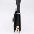 CELINE Macadam Shoulder Bag Leather Black Gold Auth 215522-4