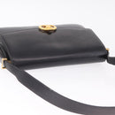 CELINE Macadam Shoulder Bag Leather Black Gold Auth 215522-7