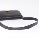 CELINE Macadam Shoulder Bag Leather Black Gold Auth 215522-8