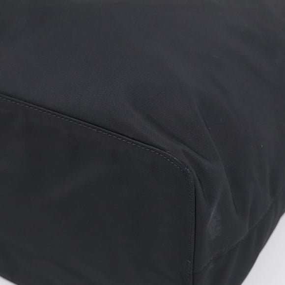 PRADA Hand Bag Nylon Black Silver Auth 215523