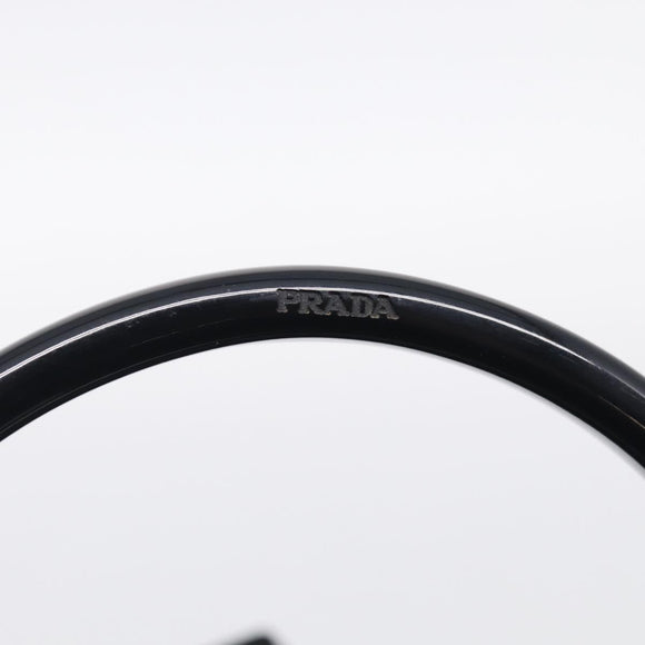 PRADA Hand Bag Nylon Black Silver Auth 215523