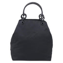 PRADA Hand Bag Nylon Black Silver Auth 215523-2