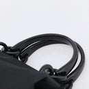 PRADA Hand Bag Nylon Black Silver Auth 215523-8