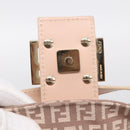 FENDI Zucchino Canvas Mamma Baguette Shoulder Bag Beige Gold Auth 215525V-16